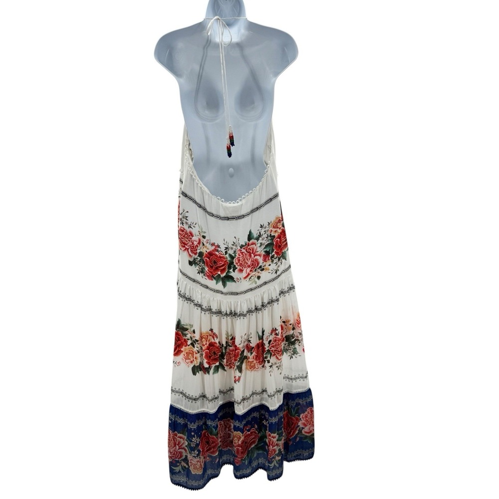 FARM Rio Vibrant Floral Maxi Dress in White and Blue - Picture 4 of 9